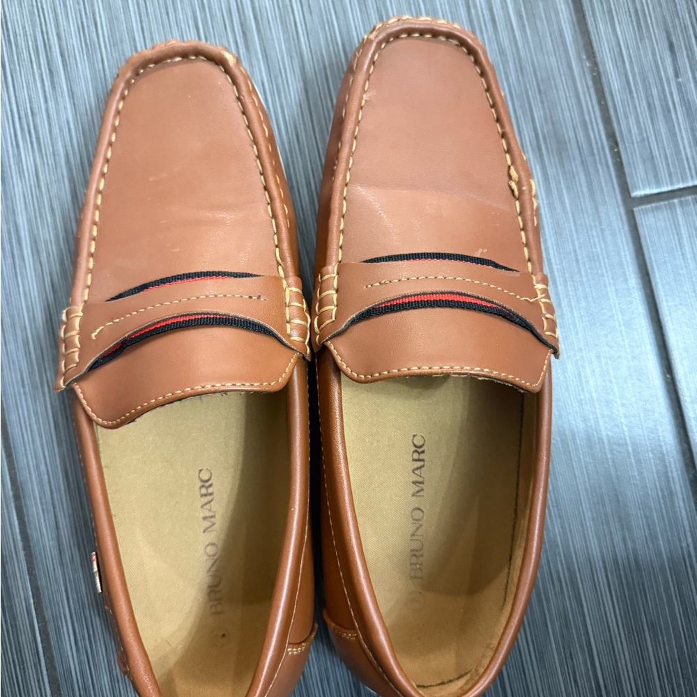 Bruno Marc Men's Cognac Slip-On Loafers